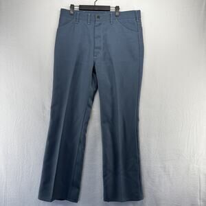 Vintage Sedgefield Pants Mens 37x34 Blue Trousers Bootcut Work Talon Zip 70s 80s